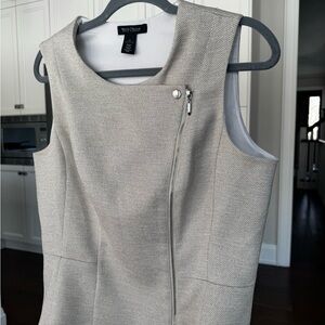 White House Black Market Silver Textured Top